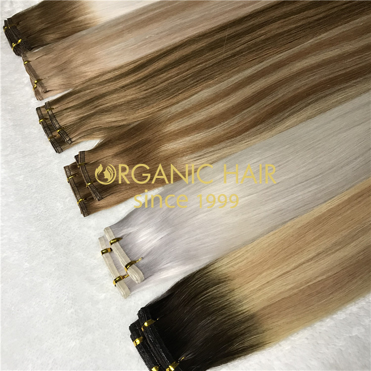 Ombre hybrid wefts hair extensions H165